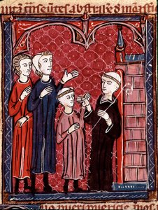 キヤノン法の歴史「ローマ・カトリック教会の法律と規範を規定した1140年の "Decret de Gratien"（"Concordia discordantium canonum "または "Decretum Gratiani"）から抜粋したミニチュア。1 作： Unknown artist