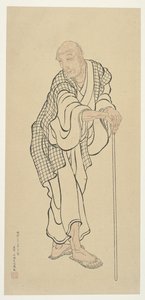 老人としての北斎 作： Unknown artist