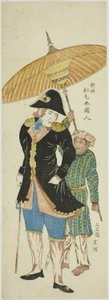 18世紀の衣装をまとったオランダ人 新彫紅毛本国人（しんちょうこうもほんごくじん）