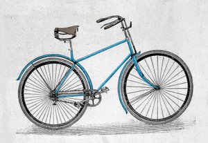 中空のゴム製自転車モデル。イギリス人ジョン・ボイド・ダンロップによるゴムタイヤの発明は、1888年にさかのぼる。