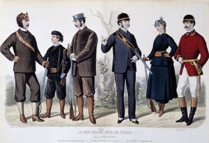 狩猟用の衣装、"Le Journal des tailors" 作： Unknown artist