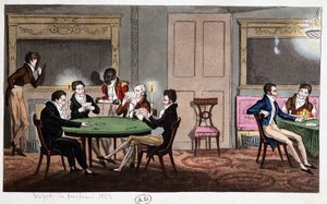 イギリスのクラブで"Cheating Tripot", England 作： Unknown artist