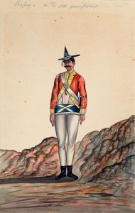 インドの将校、ベンガル軍、1805年頃 作： Unknown artist