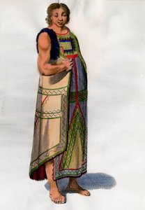 ウルグアイ・モンテビデオのインディアン衣装。18世紀末のリトグラフ。パリ、装飾美術 作： Unknown artist