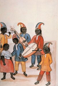 トルヒーヨ司教バルタサル・マルティネス・コンパニオン・イ・ブジャンダ（1782-1785）の著書「トルヒーヨ・デル・ペルー」（Códice Martínez Compañón）に登場するインディアン・ダンス。 作： Unknown artist