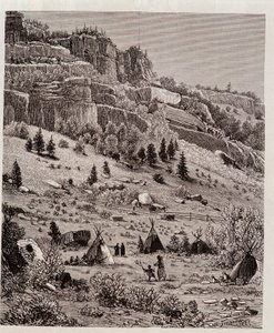 アメリカ、カイバブの森のインディアンの野営地 - "Tour du Monde "にて 作： Unknown artist