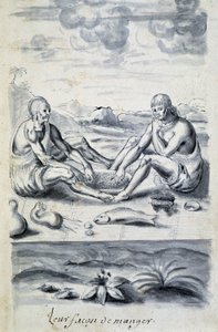 Indiens se nourishing - 「フランス人と野蛮人の対話・インタビュー」の中で。 作： Unknown artist
