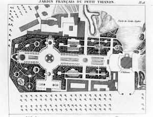 ピエール・トリアノンのフランス式庭園 - 「庭園の構成と装飾に関するエッセイ」（パリ）より