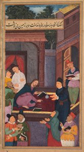 ジェローム・ザビエル神父の聖なる鏡（Mir’at al-quds）から、イエスは地面に書いています 作： Unknown artist