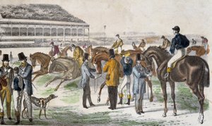 レース前の騎手と馬 - エングレービング、1850年頃 作： Unknown artist