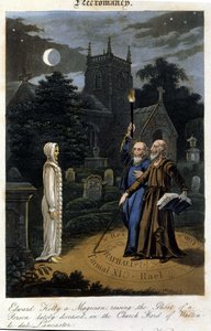 ジョン・ディーやエドワード・ケリーは精霊を呼び出します。1825.ミラノのモランド図書館 作： Unknown artist