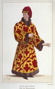 恐れを知らないジョン（1371-1419）、ブルゴーニュ公。1830年のエングレーヴィング 作： Unknown artist