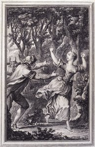 ジャン・ラ・フォンテーヌの「詩による物語と短篇集」の中の「ラ・クロシェット」。1762. 作： Unknown artist