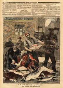 パリの魚市場。Le petit journal" 4/03/1893に掲載されたエングレーヴィング。セルバのコレクション。