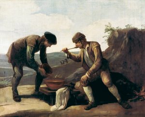 ラ・ソパ・ボバ（朝食）」18世紀の匿名の絵画。マドリッドラザロ・ガルディアーノ財団 作： Unknown artist