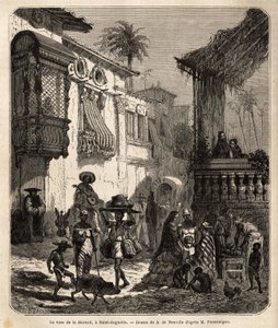 1565年にスペイン人によって設立されたアメリカ（米国）最古の都市、セントオーガスティンのLa casa de la Merced（現在のマーシー通り）；小さくて人口の多いこの街のメインストリートには、様々な動物がいて、様々なアメリカのtが融合した特異な風景が広がっている