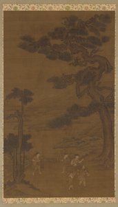風景：大松の木の下の職人 作： Unknown artist