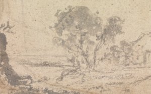 Esboço de paisagem com uma árvore 作： Unknown artist