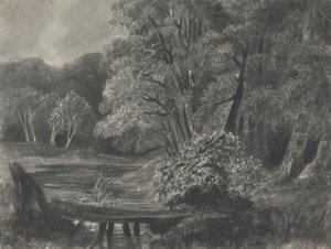 池のある風景 作： Unknown artist