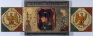 「フランスのデジレ」。ルイ18世の肖像とナポレオンの隠し肖像、1815年頃（油彩、カンヴァス、厚紙に貼付） 作： Unknown artist