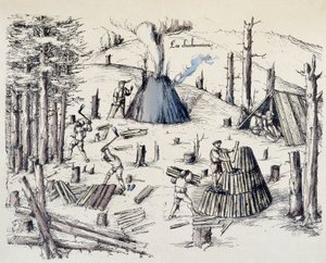 炭鉱夫たち-「La cross aux mines」にて 作： Unknown artist