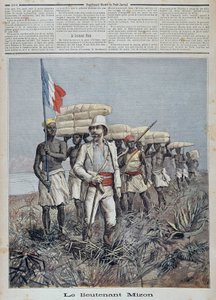 ミゾン中尉が中央アフリカの探検隊長に - 1892年9月7日付「Le petit journal」にて 作： Unknown artist
