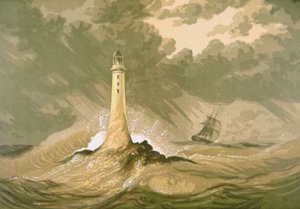 灯台と帆船 作： Unknown artist