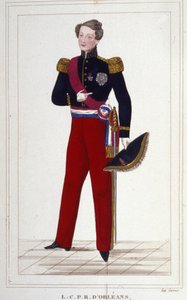 ルイ・シャルル・フィリップ・ドルレアン（ヌムール公）。フランス王子（1814年～1896年）、初代国王ルイ・フィリップ（ルイ＝フィリップ）の息子。1850年のエングレーヴィング 作： Unknown artist
