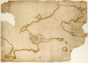 ルイバーグ要塞と港、ケープ・ブレトン、1745年頃（写本） 作： Unknown artist