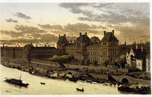 1882年「13世紀から現代まで、時代を超えたパリ」におけるルイ14世時代のルーヴル美術館 作： Unknown artist