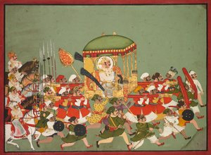 輿に乗ったコタのマハラオ チャタール サル (在位 1758 ～ 64 年) 作： Unknown artist