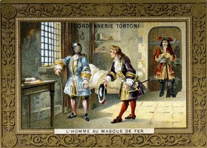 サンマルガリータ刑務所に閉じ込められた鉄仮面の男 - 靴職人トルトーニのクロモグラフィー 作： Unknown artist