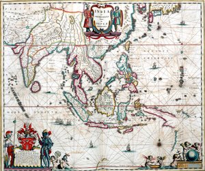 アジア地図（Blaeu Atlasより 作： Unknown artist