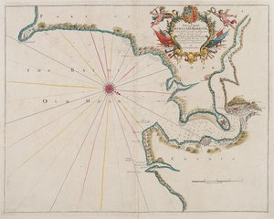 キングセール港の地図（カラーエッチング） 作： Unknown artist