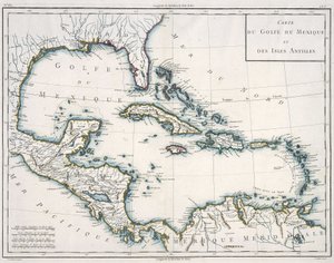 メキシコ湾とカリブ海の地図