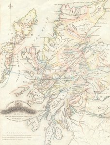 スコットランドのハイランド地方と各藩の領地の地図 作： Unknown artist