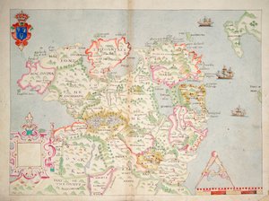 アイルランド北部地図 1600年頃（リネン地） 作： Unknown artist