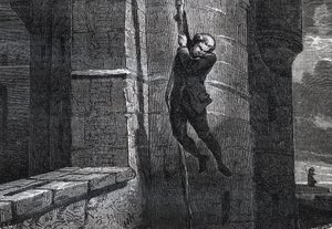 バスティーユから脱出する Masers De Latude - Escape de la Bastille by Jean Henry, dit Danry, dit Masers de Latude (1725-1805) - Dictionnaire populaire illustrious - 1864年のエングレーヴィング（Joseph DecembreとEdmond Allonierによる）。