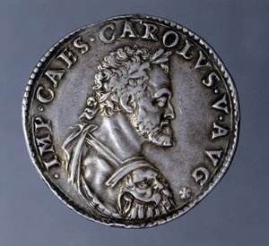 皇帝シャルル5世（1500-1558）の名前とイメージで鋳造された造幣局。 作： Unknown artist