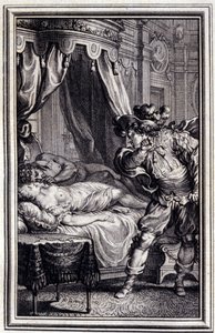 モナリザ - ジャン・ラ・フォンテーヌの「詩による物語と短編」の中で。1762. 作： Unknown artist