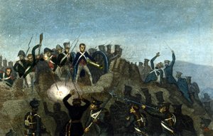 モンマルトルの戦いでのナポレオン1世、3月30日 作： Unknown artist