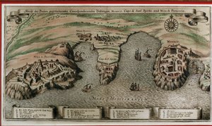17世紀のニース、ヴィルフランシュ、モナコ（地理的デクープ 作： Unknown artist