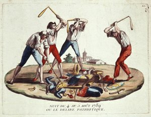 1789年8月4-5日の夜、または愛国的なせん妄、18世紀後半 作： Unknown artist