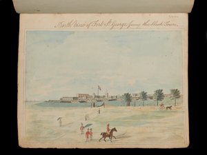 ブラック・タウンに面したフォート・セント・ジョージの北側の眺め（1800年頃）（水彩画