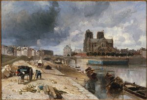 ケ・ド・ラ・トゥルネルから見たノートルダム寺院 作： Unknown artist