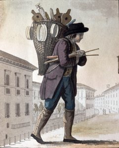 昔の商売：煙突掃除人（リトグラフ 作： Unknown artist