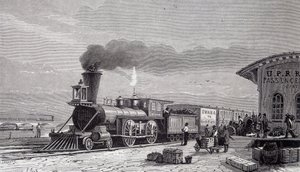 太平洋鉄道の起点、オマハ駅 - "Tour du monde "にて 作： Unknown artist