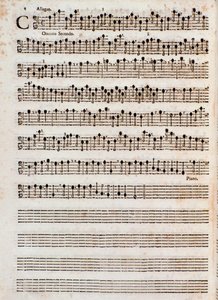 TomasoAlbinoniによる "" Concerti a five、Op。5 ""の楽譜のページ 作： Unknown artist