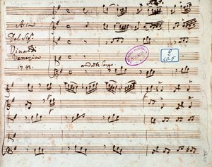 アントニオ・ヴィヴァルディ作曲のオペラ「グリセルダ」のアリア「Estinguere vorrei」の楽譜のページです。 作： Unknown artist