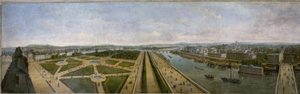 チュイルリー宮殿のパヴィヨン・ド・フローレ屋上からのパリのパノラマ、1833年頃（油彩・カンヴァス） 作： Unknown artist